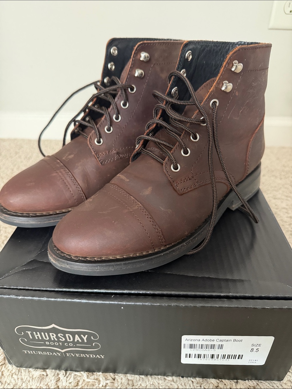Thursday Boot Company Brown Lace-Up Captain Boots